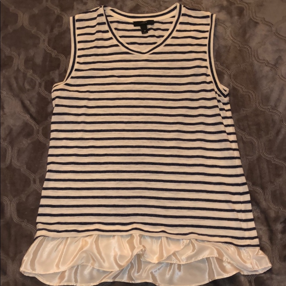j. crew blue and cream striped tank
